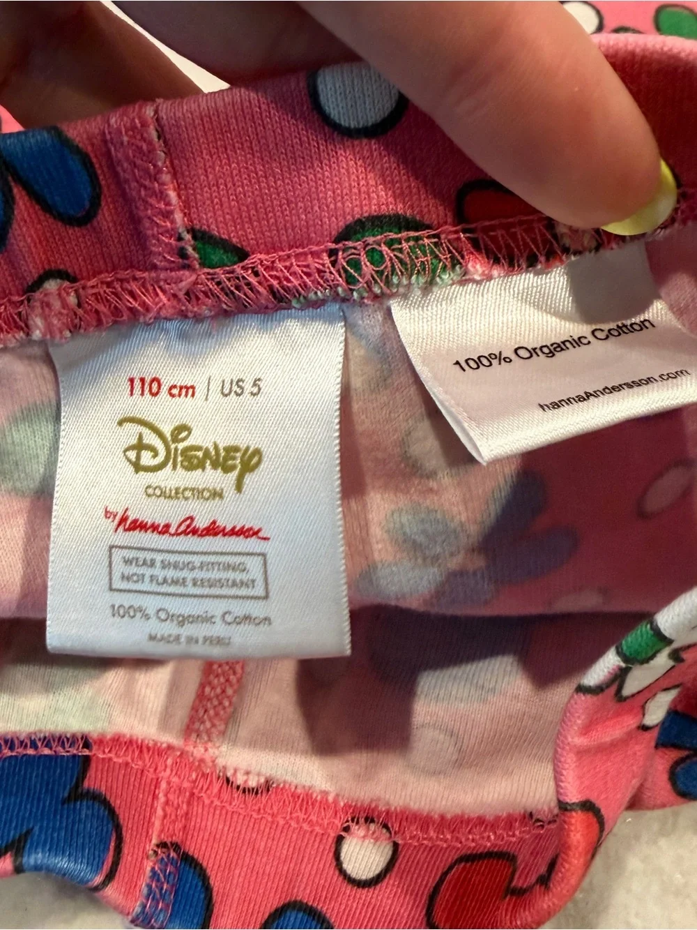 Hanna Andersson Disney Size 5 Pink Mickey Floral Short Sleeve Shorts Pajama Set